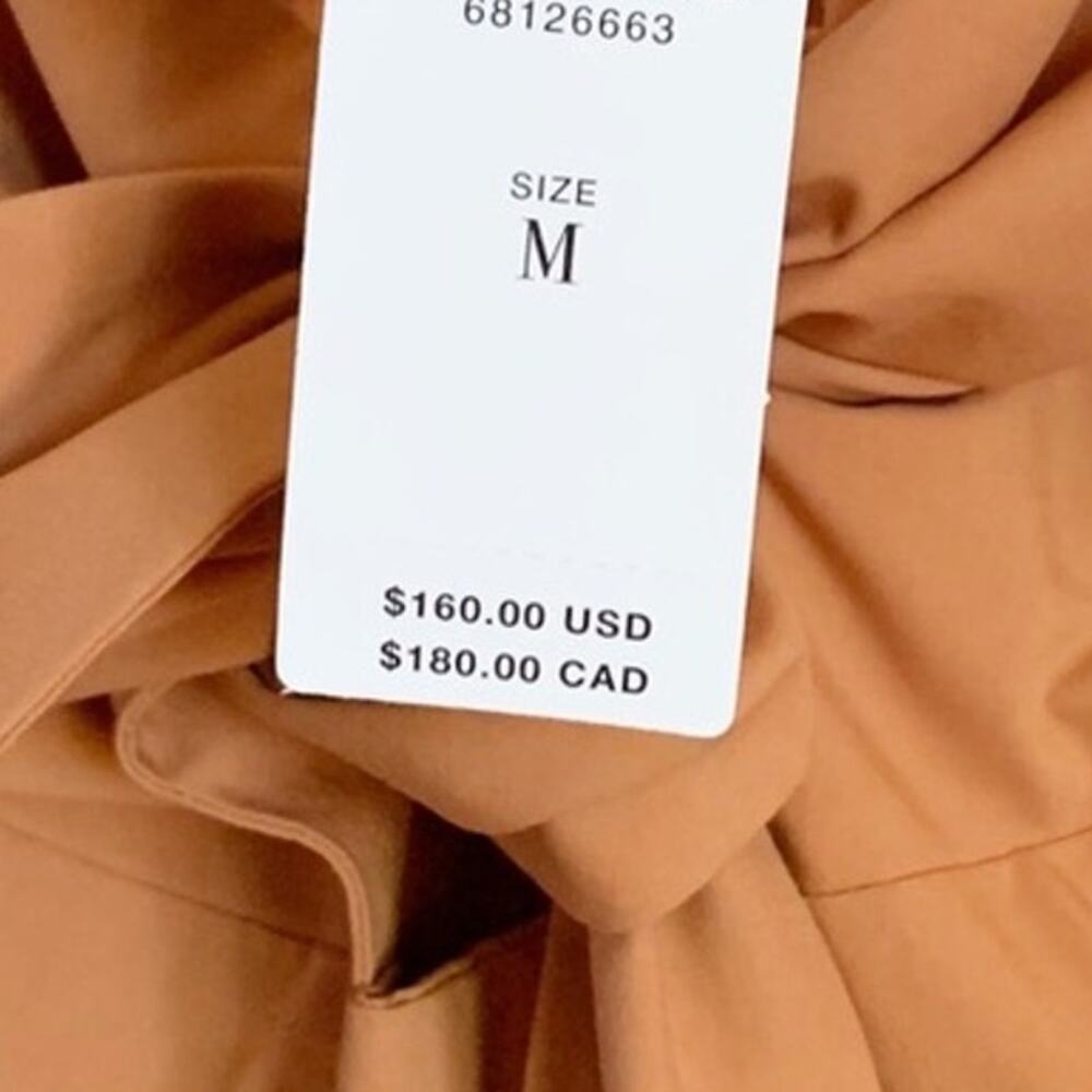 Anthropologie Strapless Tie Front Midi Dress Medium Orange NWT - Picture 7 of 8